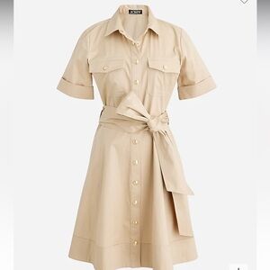 J. CREW Tie-waist shirtdress in lightweight chino NWOT Size 8